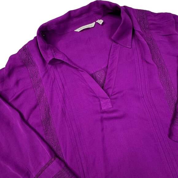 Soft Surroundings Pullover Blouse Size Large Petite Purple - Picture 2 of 7